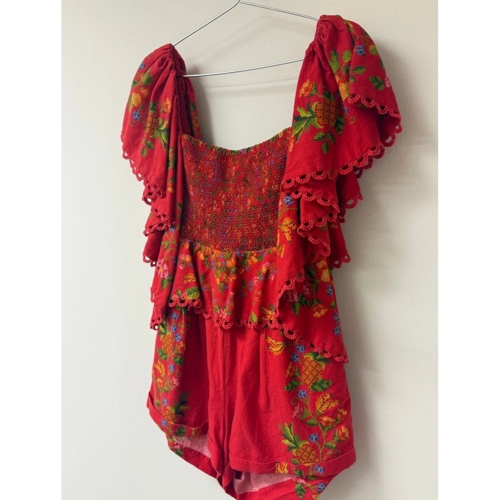 Farm Rio Red Floral Romper - Picture 5 of 5